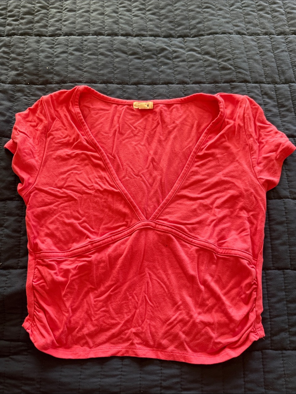 Garage Red Deep V Crop Top